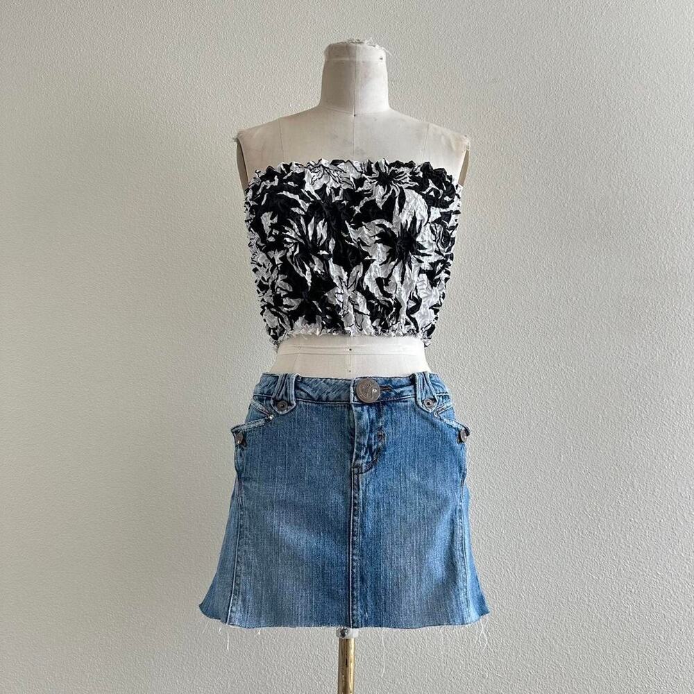 handmade black white popcorn bandeau